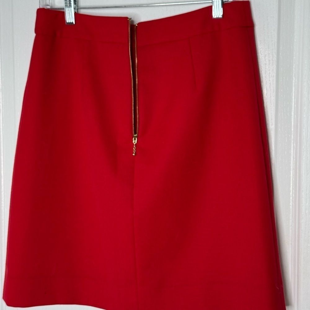 Kate Spade New York Red Wool Button Front Pencil Skirt | Size 10 - Picture 11 of 12